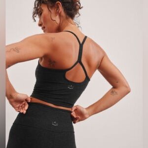 Beyond Yoga Spacedye Slim Racerback Cropped Tank Darkest Night Extra Small XS